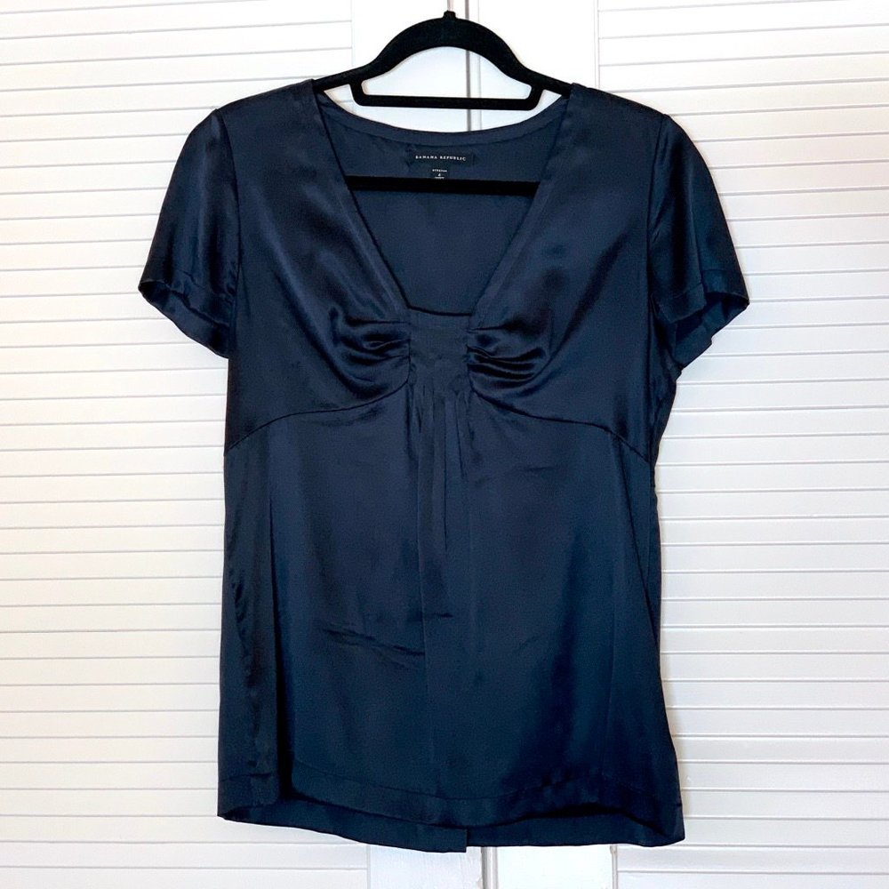 Banana Republic Silk Navy Top